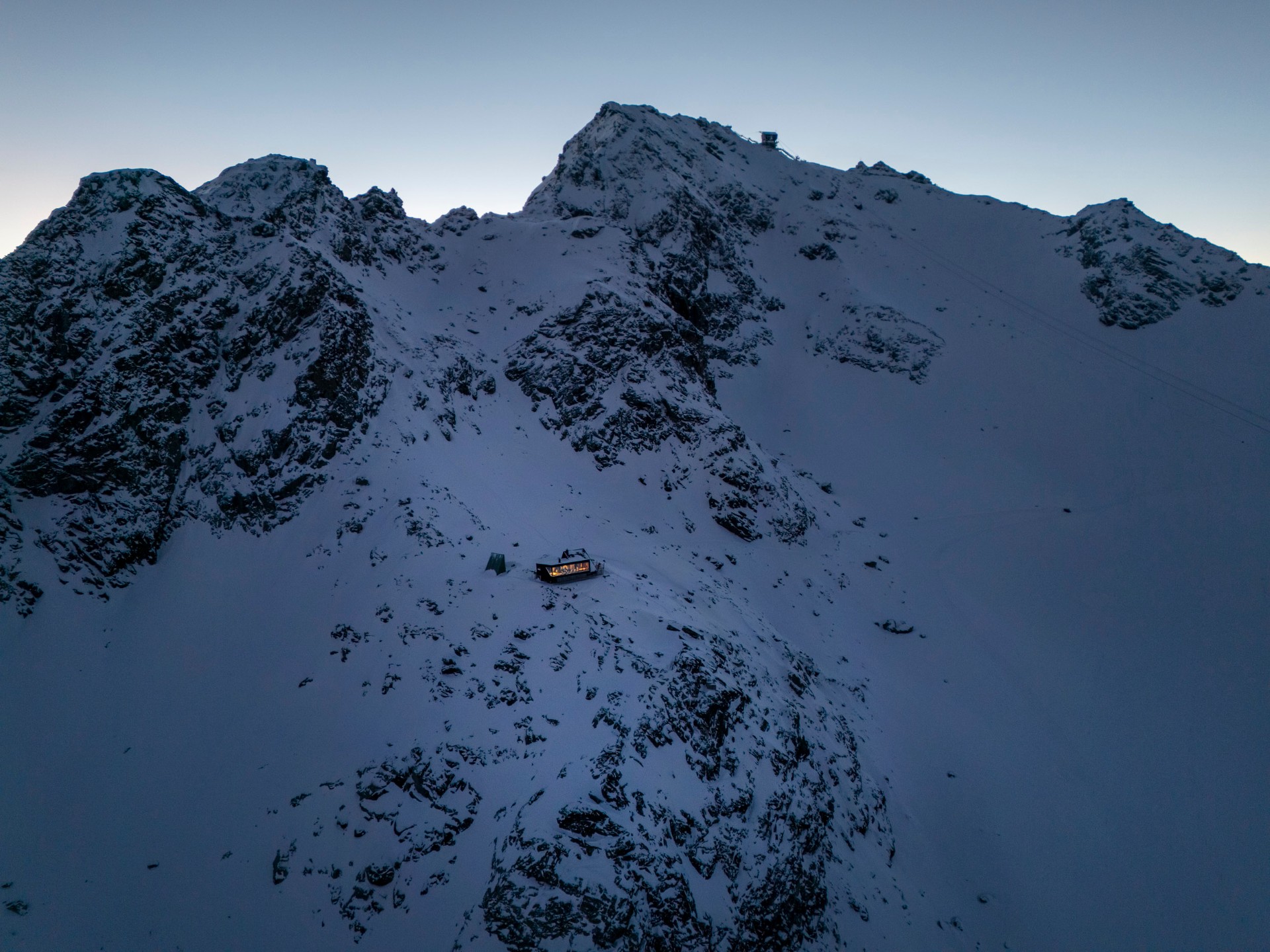 Cabane Tortin perched at 3,000m in the Swiss Alps