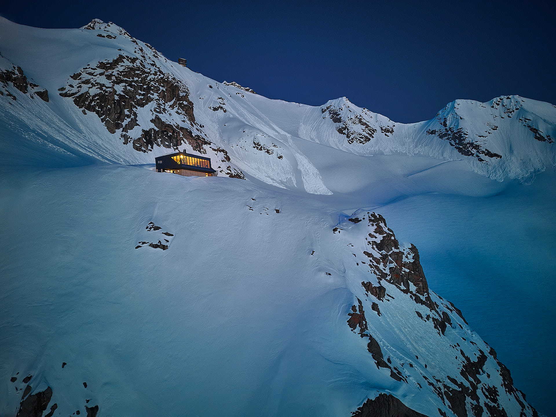 Aerial view of the Swiss Alps