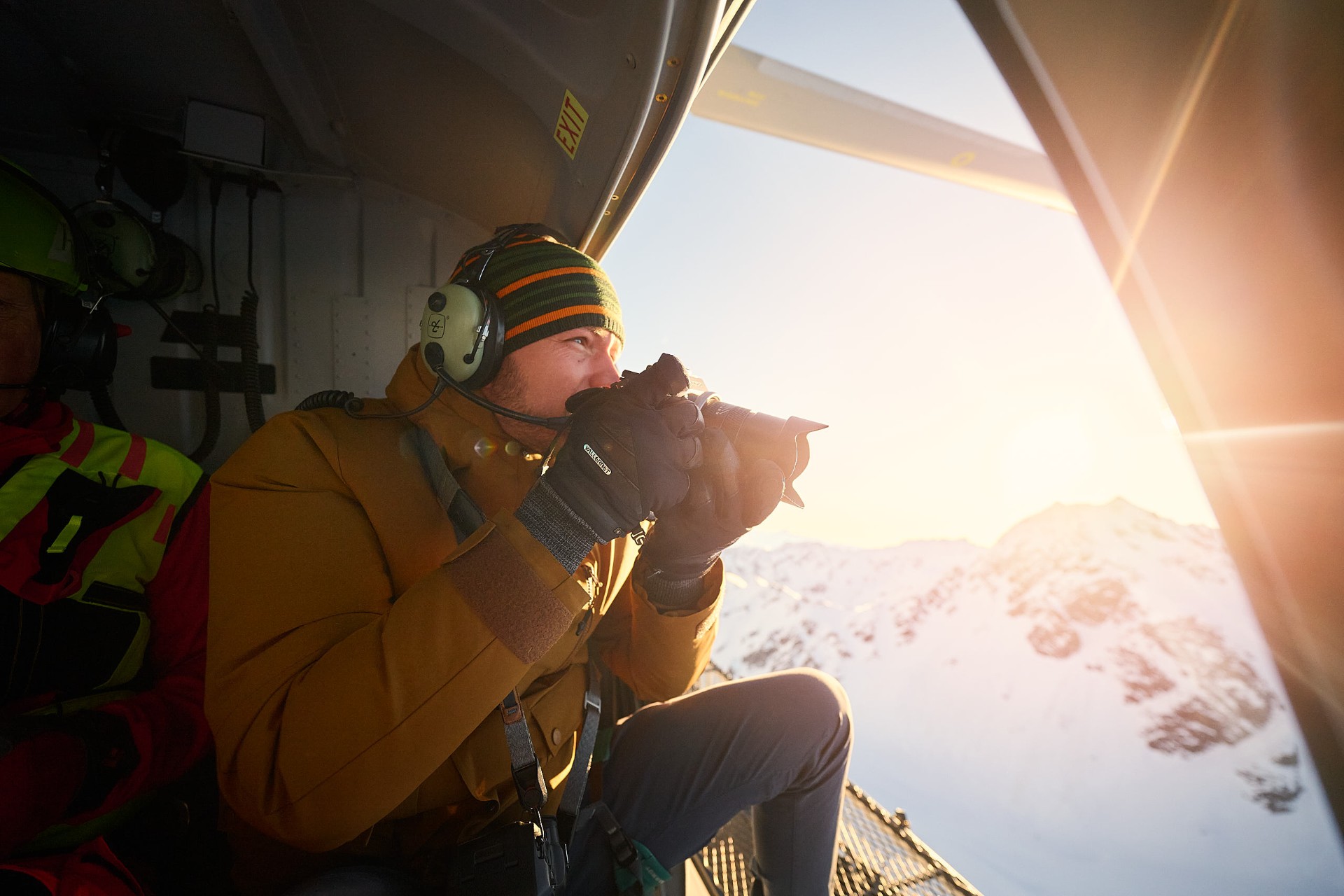 Aerial view of Cabane Tortin in the Swiss Alps