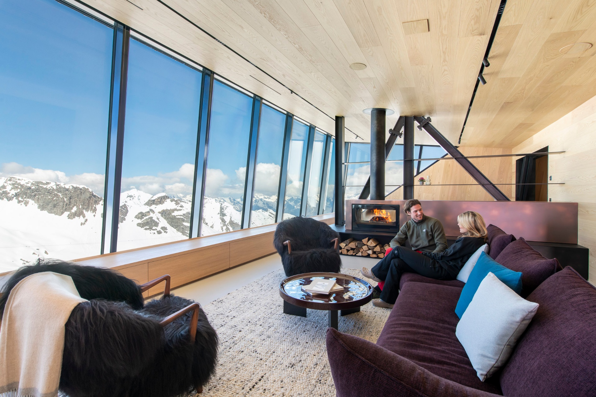 Living room with fireplace